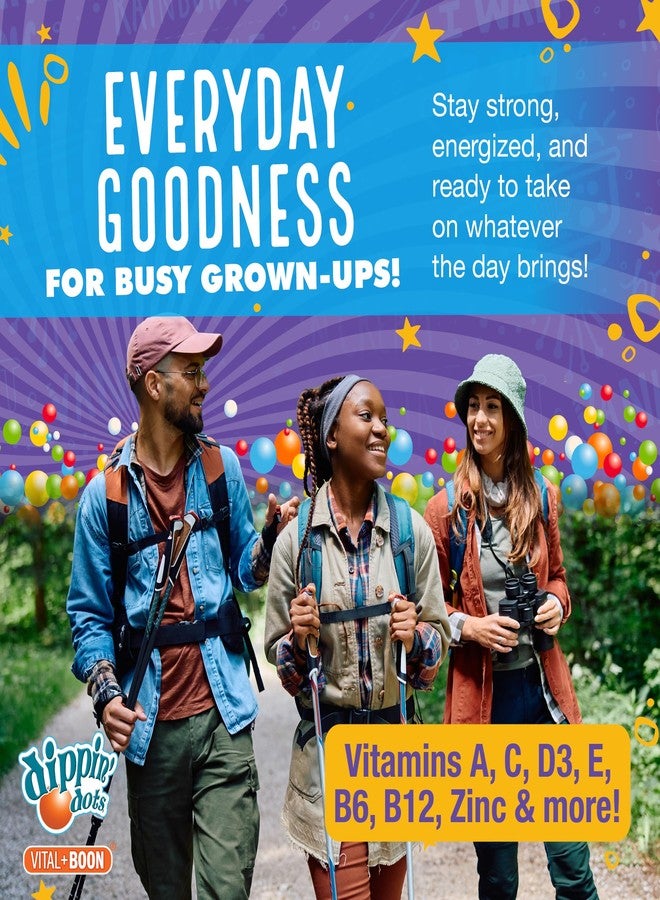 Vital+Boon Dippin' Dots - Multivitamin Gummies for Adults - Gummy Vitamins with Vitamin A, B6, C, D3, E & Folic Acid - Vegetarian, Non-GMO, Gluten-Free (60 Count) - Image 2