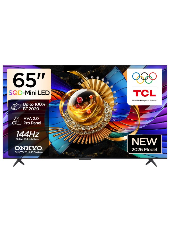 TCL Television 65 Inch 4K SQD-Mini LED Google Smart TV, 144Hz Refresh Rate, 2700 nits Brightness, 100% BT.2020, TSR AiPQ, Ultra Slim Design Pro (2026 Model) 65Q7D Pro Black - Image 1