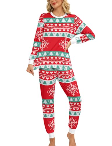 KFUBUO Christmas Pajamas Set for Women 2 Piece Long Sleeve Lounge Sets Girls sleepwear wiht Pockets - Image 3