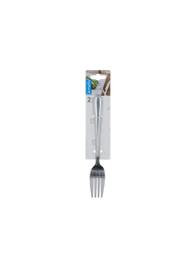 Amefa 2-Piece High Quality Stainless Steel Table Fork Set on Hanging Card Pearl Silver 0508X1VDXCAF2 - Image 1