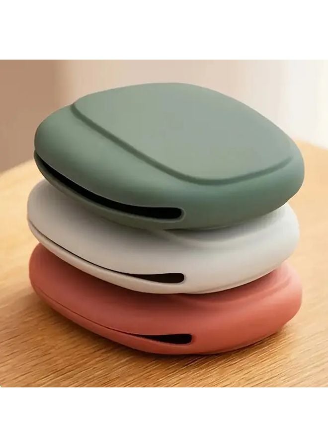 3pcs Silicone Cable Organizer Bags Portable Travel Cord Pouch Elephant Grey Lightweight - Image 2