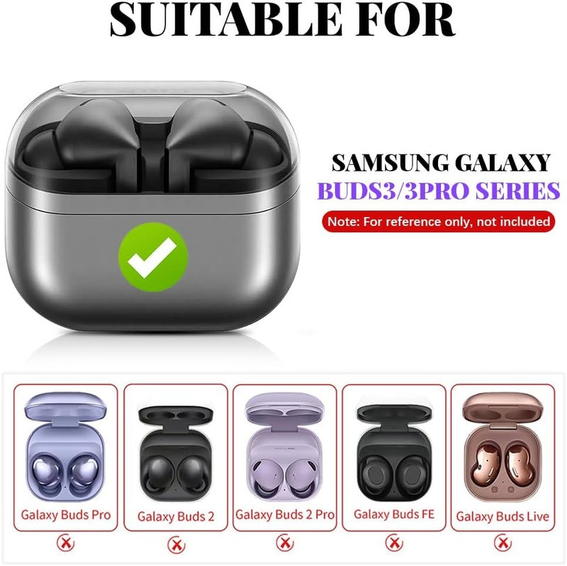 هاسذيب حافظة المتوافقة مع Samsung Galaxy Buds 3 و 3 Pro، حماية من TPU شفافة مع حبل تعليق، غطاء علبة سماعات أذن أنيق، إكسسوارات سماعات الرأس - Image 2