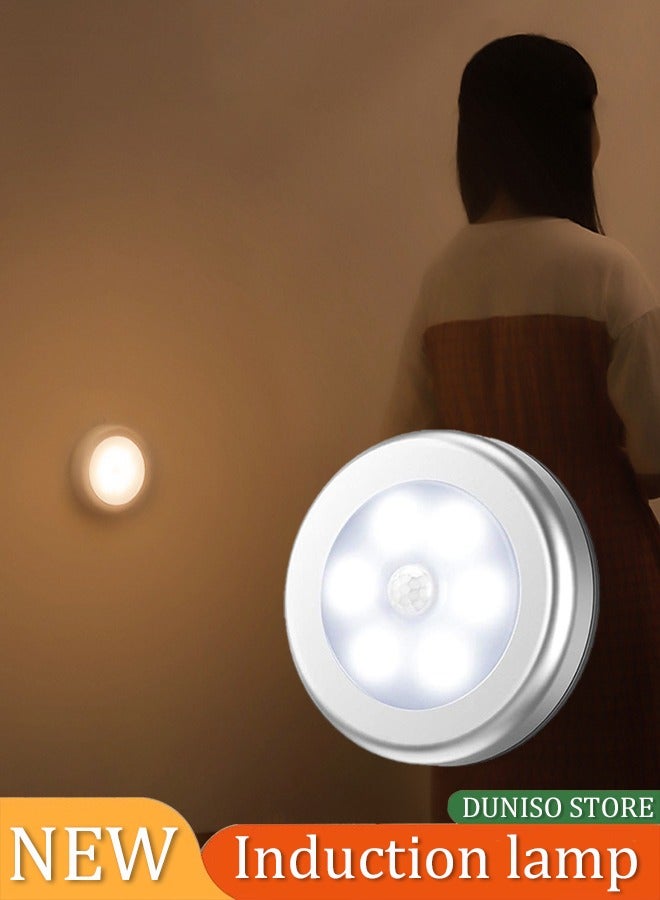 Loquat Upgraded Motion Sensor Light, Cordless Battery-Powered LED Night Light, Stick-anywhere Closet Lights Stair Lights, Safe Lights for Hallway, Bathroom, Bedroom, Kitchen (White - Pack of 3) - Image 1