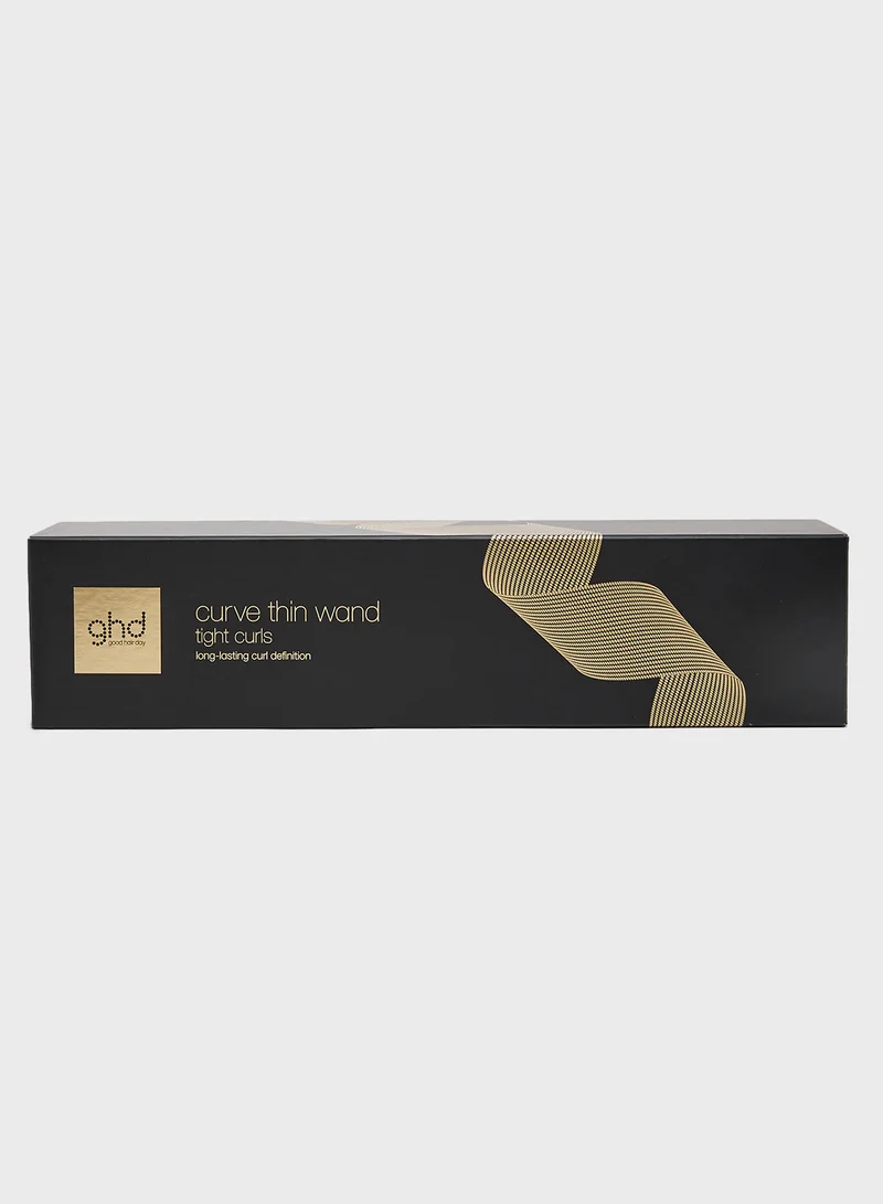 Ghd Brand ghd ثين واند مكواة تجعيد الشعر 0.5 بوصة مع أداة تصفيف آمنة للشعر بدرجة حرارة ثابتة، مكواة تجعيد مثالية لتجعيد الشعر الضيق في ثوانٍ مع ثبات يدوم طوال اليوم أسود