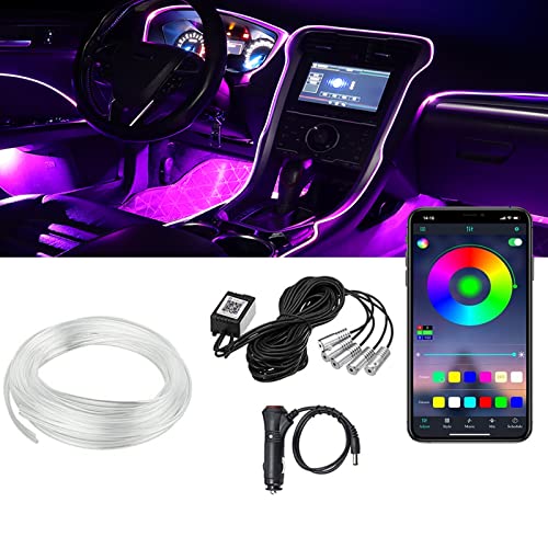 Miytsya 1 PC Car LED Strip Lights, 16 Million Colors 5 in 1 with 236 inches Fiber Optic, Multicolor RGB Car Interior Lights Automobile Ambient Neon Lighting Kit (Multicolored) - Image 1