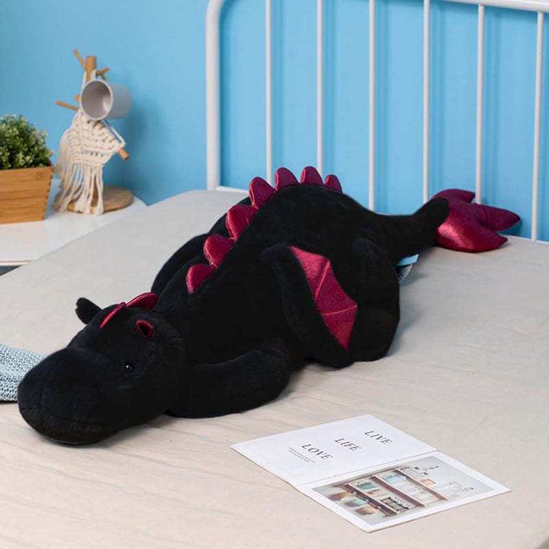 IFX24 Black Weighted Stuffed Animals 10Lbs 35.4", Weighted Dragon Stuffed Animal for Kids and Adults, Heavy Weighted Stuffed Animals for Comfort and Relaxation - Image 1