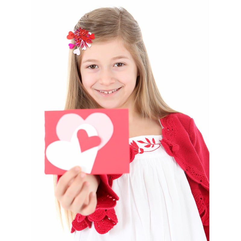 ANBALA 4PCS Hair Bows for Girls Cute Valentines Hair Clips Heart Hair Clips Red Hair Bow Valentines Hair Accessories for Girls - Image 4