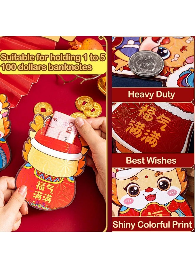 ETHOON 36 Pcs Red Envelopes Chinese New Year 2024 Cute Dragon Shape Red Envelope Lunar New Year Hong Bao Red Pocket Lucky Money Envelopes Cash For Gifts Spring Festival Set3  - Image 2