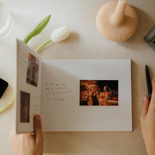 ZICOTO Beautiful Wedding Guest Book for Your Wedding Reception - Simply Elegant Guestbook to Sign in and Add Polaroid Photos - The Perfect Baby Shower Guest Book for The Special Day - Image 4