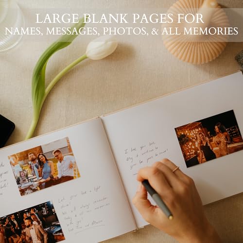 ZICOTO Beautiful Wedding Guest Book for Your Wedding Reception - Simply Elegant Guestbook to Sign in and Add Polaroid Photos - The Perfect Baby Shower Guest Book for The Special Day - Image 2