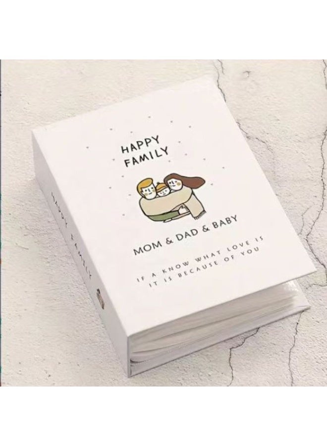 Hugifts Portable baby photo album slide-in photo book with 4x6 photo sleeves and 100 sheets, perfect for family DIY memory book creation. - Image 1