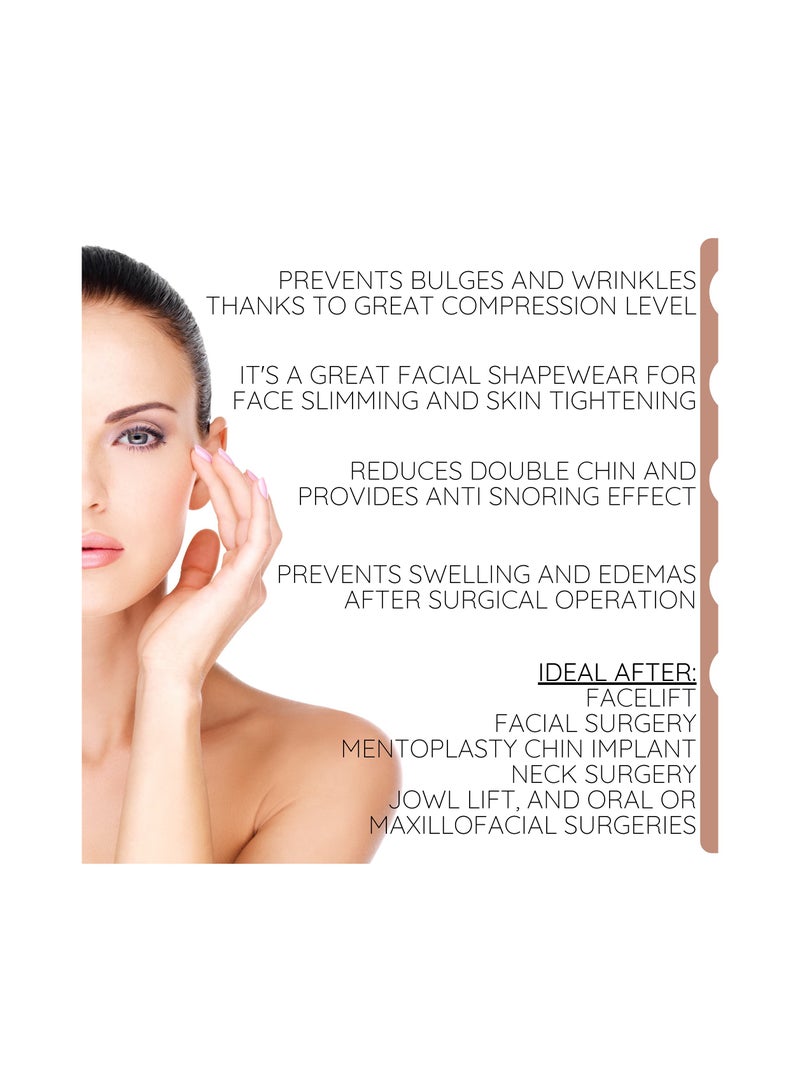 SYOSI Neck Chin Compression Garment Strap Bandage, Face Slimmer, Double Chin Wrap (M, Beige) - Image 4