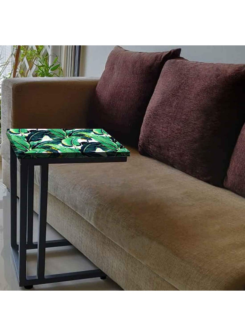 Nutcase Nutcase Design C Shaped Side Table for Laptop Work on Sofa CouchStudy Breakfast Snack Serving End Tables for Living Room Bedroom Banana Leaf  - Image 2