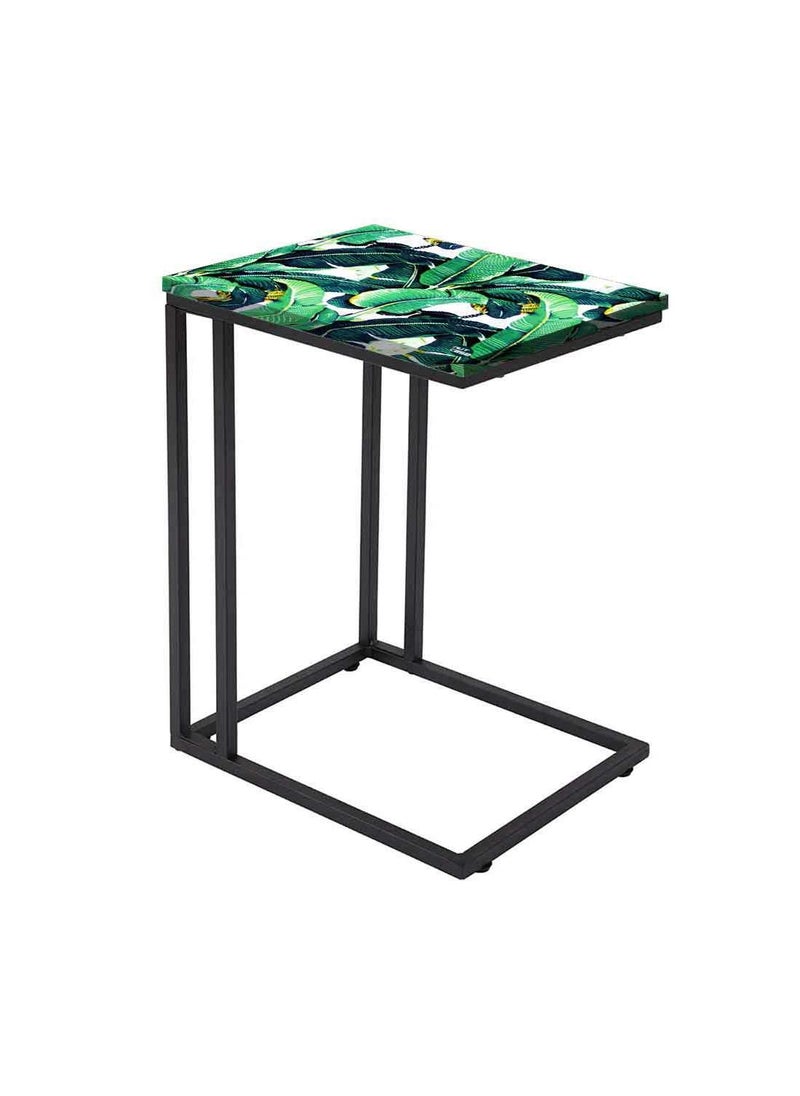 Nutcase Nutcase Design C Shaped Side Table for Laptop Work on Sofa CouchStudy Breakfast Snack Serving End Tables for Living Room Bedroom Banana Leaf  - Image 1