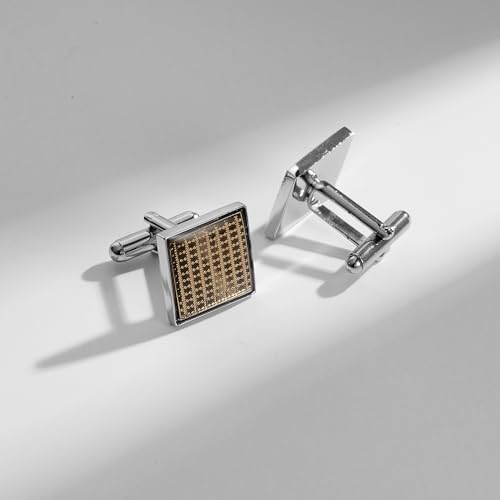 Wynameleri UJOY Cufflinks Set Silver Blue Brown Copper 4 Pairs in Gift Box Stylish Design - Image 3