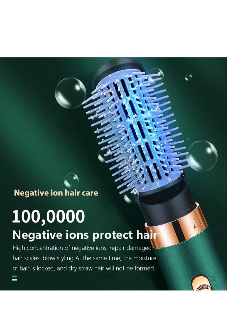 ELTRAZONE 3 in 1 Hair straightener brush for hair dryer brush electric Comb Curler Hairdryer Brush rotating Straightening brush (Green) - Image 2