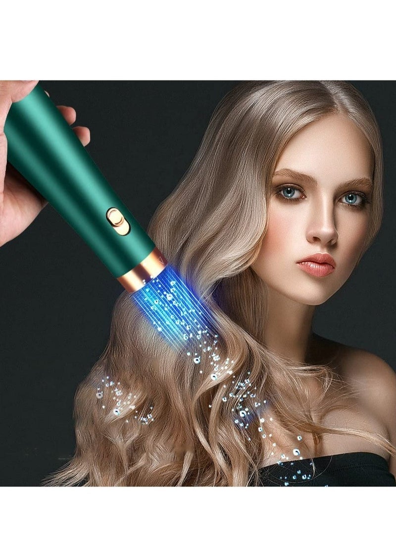 ELTRAZONE 3 in 1 Hair straightener brush for hair dryer brush electric Comb Curler Hairdryer Brush rotating Straightening brush (Green) - Image 3