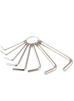 NIBEMINENT Allen Wrench Hex Key Set 8PCS Metric Convenient Ring for Repairs 1.5/2/2.5/3/3.5/4/5/6mm Silver  - Image 1