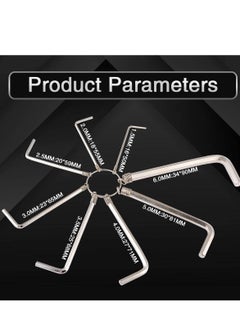 NIBEMINENT Allen Wrench Hex Key Set 8PCS Metric Convenient Ring for Repairs 1.5/2/2.5/3/3.5/4/5/6mm Silver  - Image 2