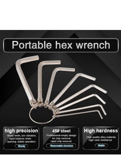 NIBEMINENT Allen Wrench Hex Key Set 8PCS Metric Convenient Ring for Repairs 1.5/2/2.5/3/3.5/4/5/6mm Silver  - Image 4