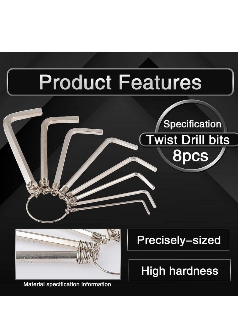 NIBEMINENT Allen Wrench Hex Key Set 8PCS Metric Convenient Ring for Repairs 1.5/2/2.5/3/3.5/4/5/6mm Silver  - Image 3