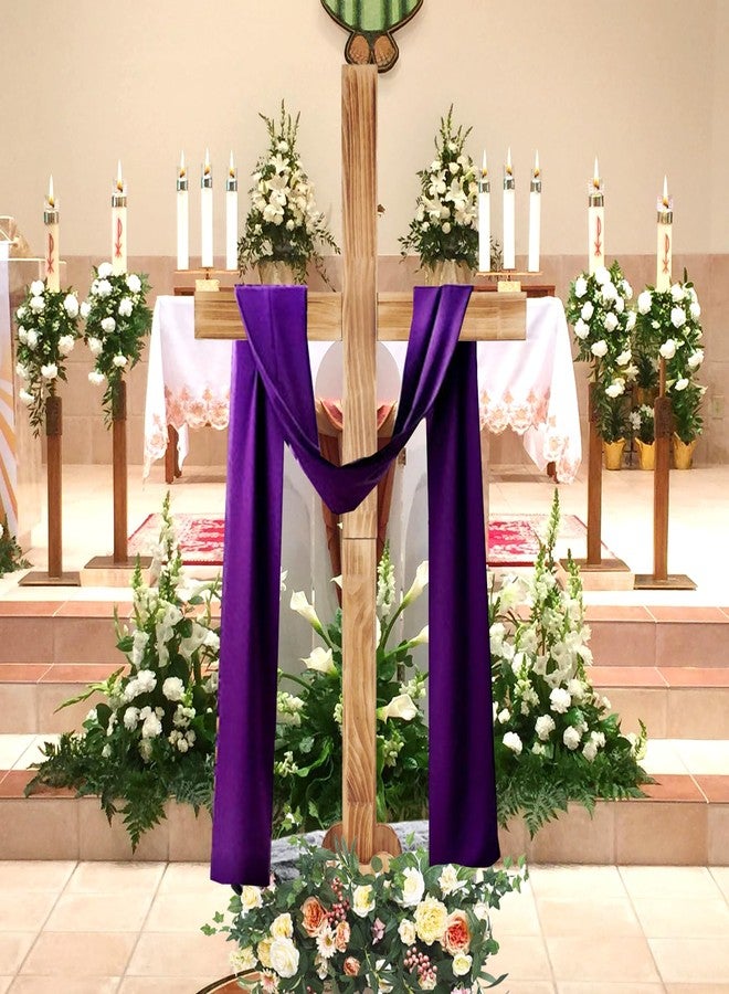 Kuabiz Extra Large Wood Cross 71 Inch Easter Wood Standing Cross Decoration Jesus Christ Catholic Crafted Supplies He Is Risen Outdoor Decor for Home Wedding Communion Churchr (Lighting Not Included) - Image 5