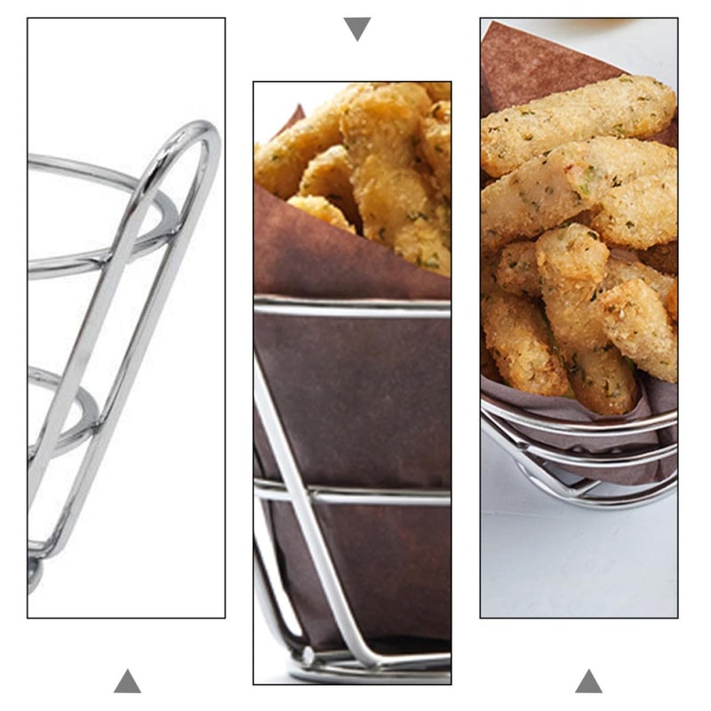 Stainless Steel French Fry Basket Food Container Kitchen Serving Basket for Snacks and Chips - Image 4
