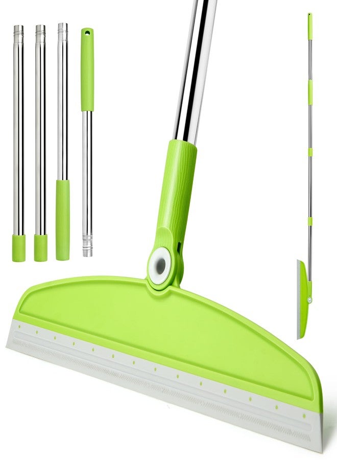 XXFLOWER Silicone Air Broom,Multifunction Magic Broom with Long Handle，Adjustable Rubber Squeegee Sweeping Water for Indoor Hardwood Floors,Kitchen,Concrete Floor,Bathroom Tile(Gray Green) - Image 1