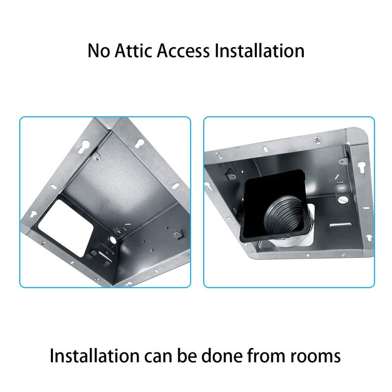 Tech Drive Bathroom fan 110 CFM, 1.5Sone No Attic access Needed Installation,Very Quiet Bath Ventilation and Exhaust Fan, Ceiling Mounted Fan,White Plastic Grille - Image 4