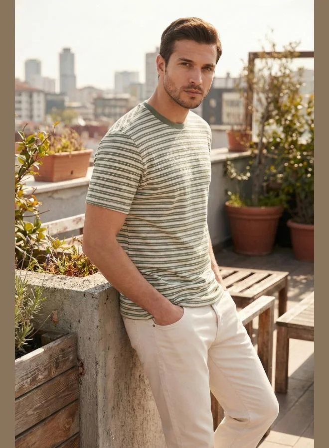 بوراتي Buratti Cotton Regular Fit Crew Neck T-Shirt Men's T-SHIRT 5904027