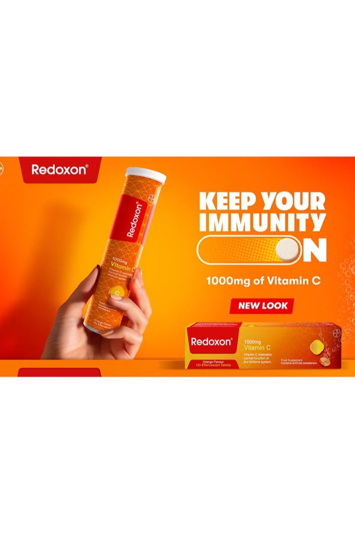 ريدوكسون فيتامين سي 1000 ملغ بنكهة البرتقال 15 قرصًا فوارًا - Image 3
