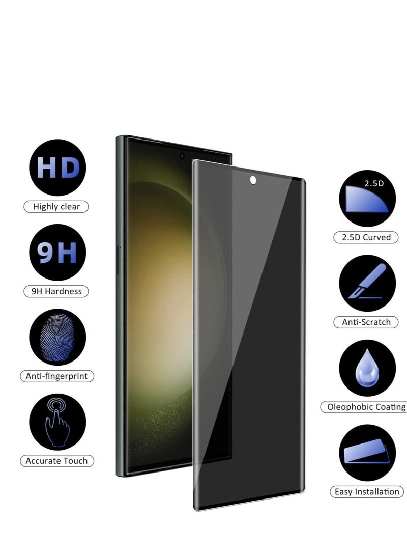 SHOPI Samsung Galaxy S23 Ultra Screen Protector, [5D Touch] Anti Spy 9H Tempered Glass, Edge to Edge Full Cover Screen Protector Anti-Fingerprint Screen Protector For Samsung Galaxy S23 Ultra - Image 2