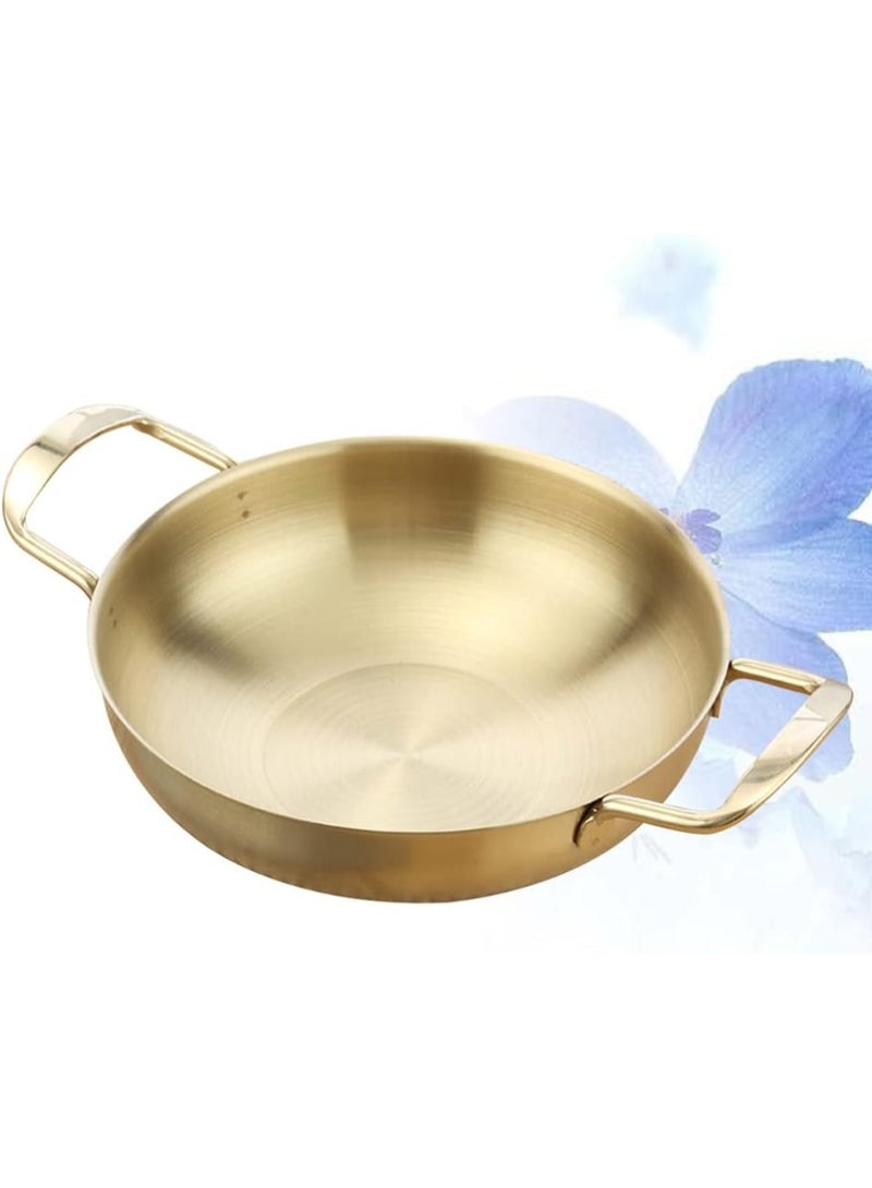 stainless steel pan skillet carbon frying pans wok non sticking searing- Mini Chef's Classic Stainless Steel Everyday Pan Cookware- Inner Diameter 30 cm (Golden) - Image 3