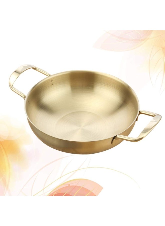 stainless steel pan skillet carbon frying pans wok non sticking searing- Mini Chef's Classic Stainless Steel Everyday Pan Cookware- Inner Diameter 30 cm (Golden) - Image 5