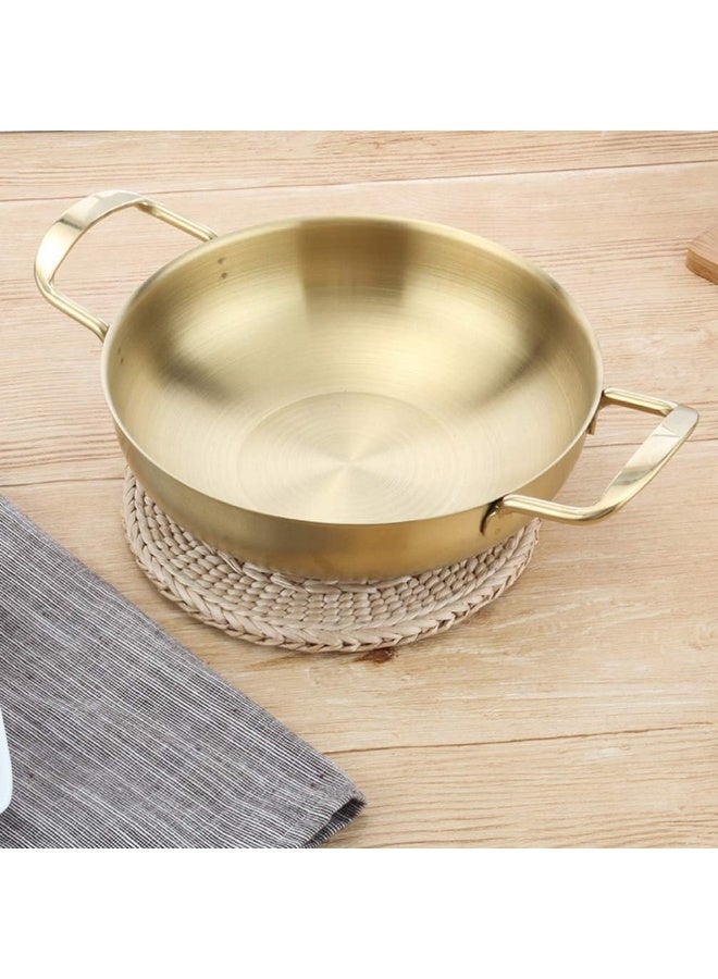 stainless steel pan skillet carbon frying pans wok non sticking searing- Mini Chef's Classic Stainless Steel Everyday Pan Cookware- Inner Diameter 30 cm (Golden) - Image 4