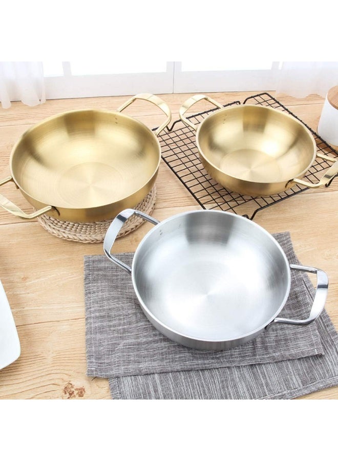 stainless steel pan skillet carbon frying pans wok non sticking searing- Mini Chef's Classic Stainless Steel Everyday Pan Cookware- Inner Diameter 30 cm (Golden) - Image 2