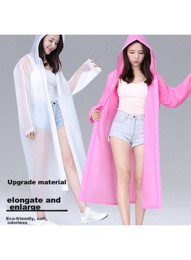 BWNK Bowonic Semi-transparent Frosted Adult Raincoat Poncho, Long Style With Hood For Men And Women, Non-disposable Thickened Raincoat - Image 2