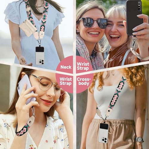 FUVLIFE Phone Lanyard Crossbody Wrist Strap Adjustable Clip and Go Strap for Phone with Wallet Crossbody Phone Strap with Zippered Pouch Universal HandsFree for All Cell Phone - Image 3