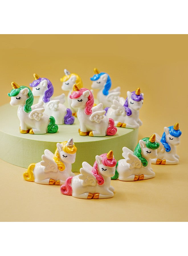 زخارف صغيرة من Unicorn Moe Grain ديكورات إبداعية زخارف مكتبية من الراتنج لسطح المكتب - اللون: 06 لون موحد يونيكورن راكع - أزرق - Image 3