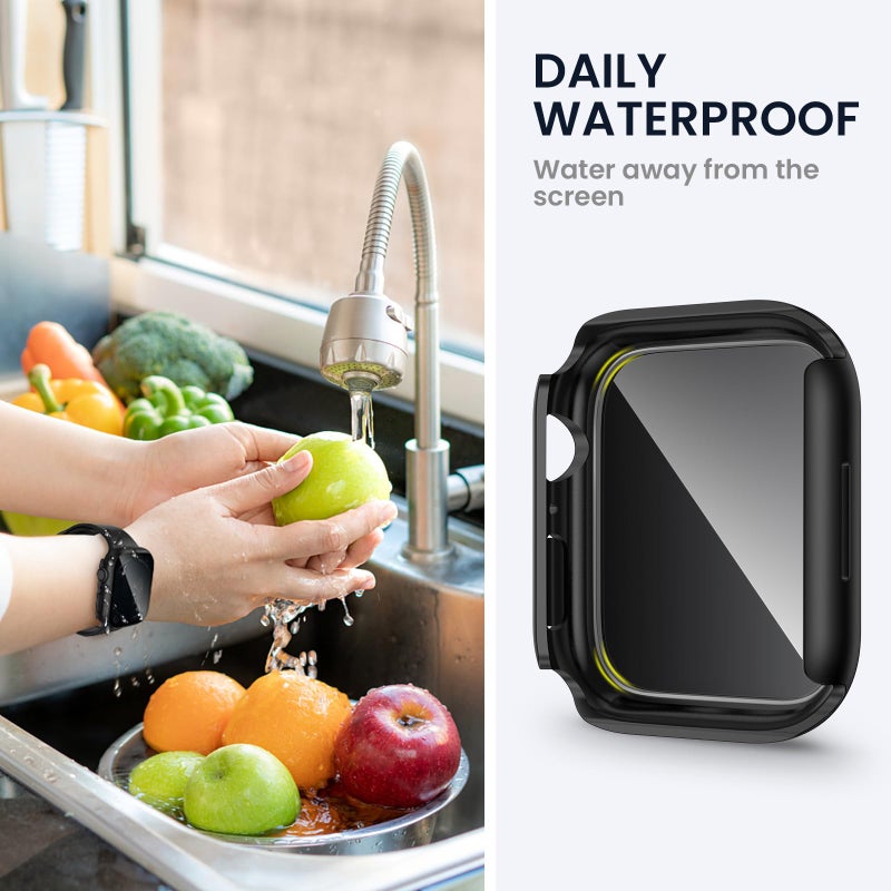Tensea for Waterproof Apple Watch Screen Protector Case 40mm SE 3/SE 2nd Generation/SE/Series 6/5/4 Accessories, iWatch Protective PC Face Cover with Tempered Glass Film for Women Men, 40 mm - Image 4