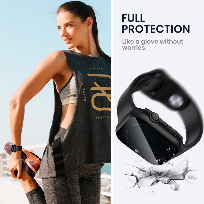 Tensea for Waterproof Apple Watch Screen Protector Case 40mm SE 3/SE 2nd Generation/SE/Series 6/5/4 Accessories, iWatch Protective PC Face Cover with Tempered Glass Film for Women Men, 40 mm - Image 5