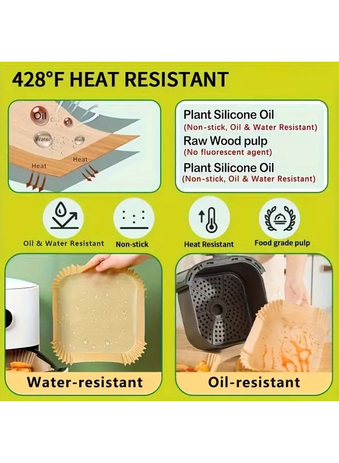 100pcs Waterproof Non Stick Parchment Paper Liners For Air Fryer Oven Microwave BBQ - Image 5
