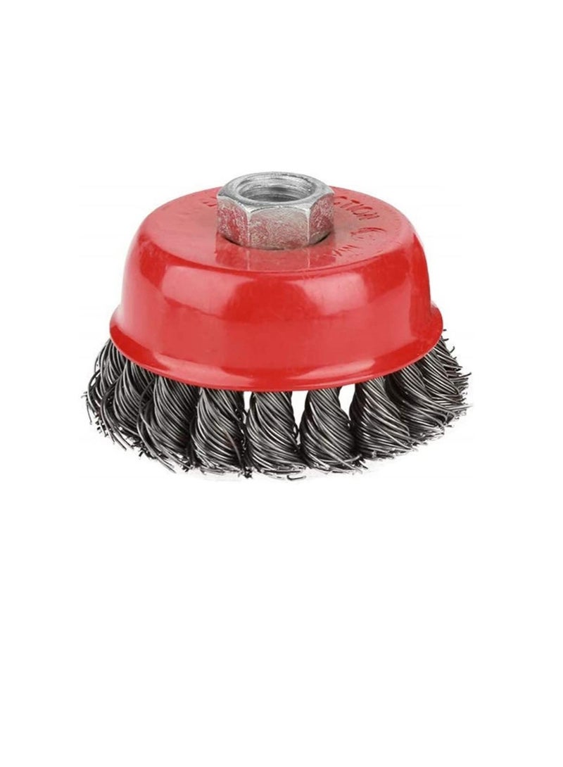 Cup Wire Brush Drill Attachment Electric Drill Wire Brushes Used for Removal of Rust, Corrosion and Paint (M10x4 Inch, Plane)  - Image 3