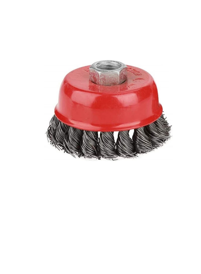 Cup Wire Brush Drill Attachment Electric Drill Wire Brushes Used for Removal of Rust, Corrosion and Paint (M10x4 Inch, Plane)  - Image 2
