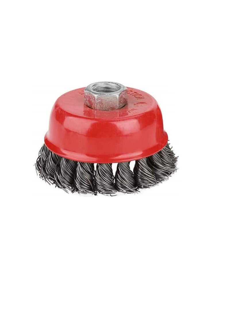 Cup Wire Brush Drill Attachment Electric Drill Wire Brushes Used for Removal of Rust, Corrosion and Paint (M10x4 Inch, Plane)  - Image 1
