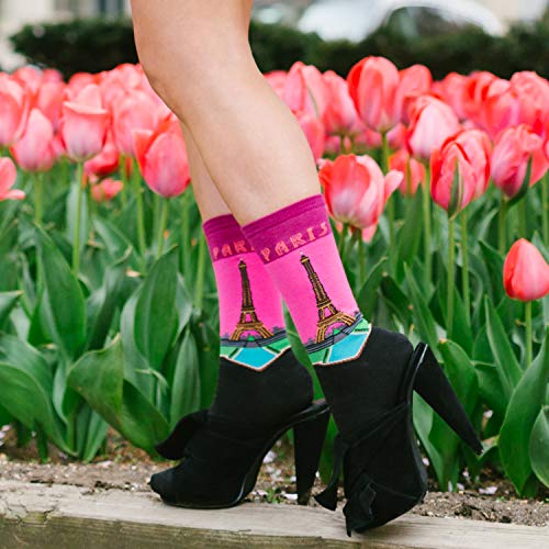 Hot Sox HOTSOX Women's Paris Crew Sock 1 Pair Pack, Magenta, Women's Shoe Size: 4-10 - Image 3