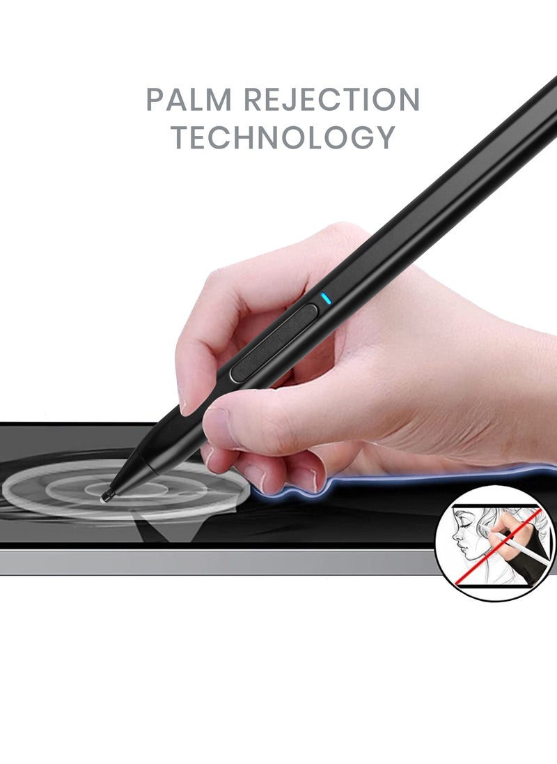 تاينيموس - قلم مايكروسوفت سيرفس Pro / Book / Laptop / Go مع حساسية ضغط دقيقة ورفض راحة اليد وحساسية الميل - أسود - Image 1