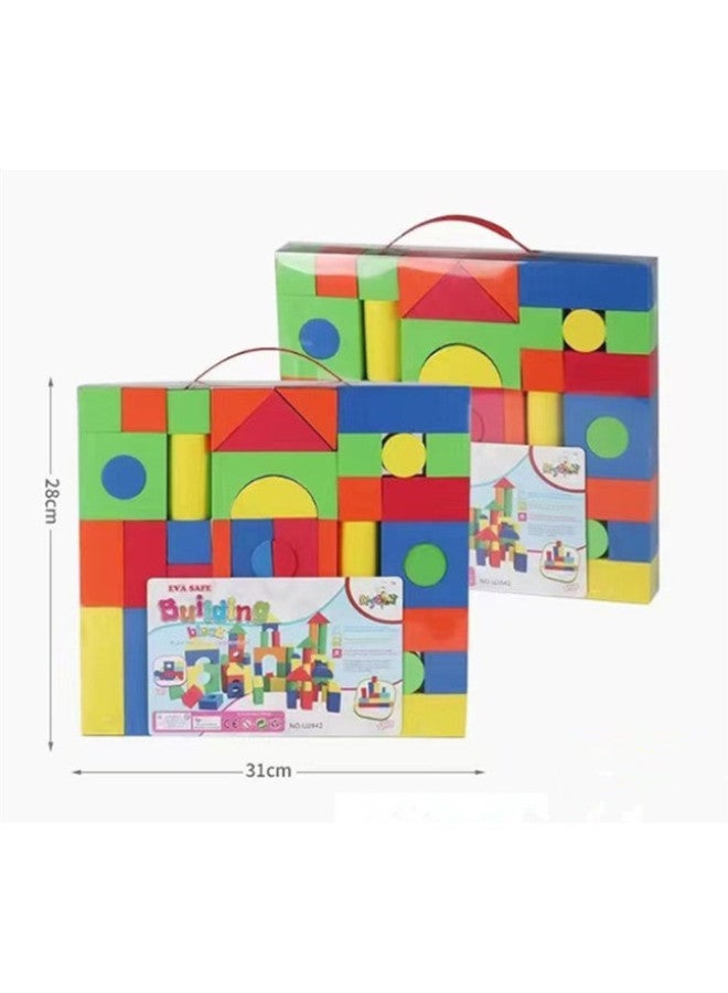 Foam Building Blocks EVA Children's Assembling Toys Assembling Soft Sponge Creative Early Education Cognition 3.5cm Thick 46PCS