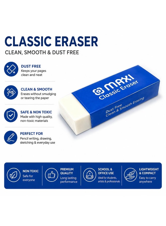1-Piece Classic Pencil Eraser White