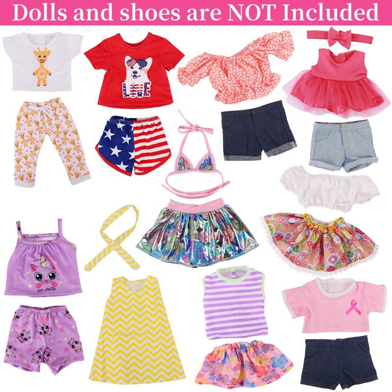 K. T. Fancy K.T. Fancy 10 Sets American 18 Inch Doll Clothes and Accessories Include Doll Clothing Dress Fit for 18 inch Dolls ( No Doll ) - Image 2